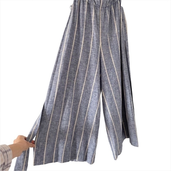 Alice + Olivia Lucie Strapless Striped Chambray Jumpsuit - Picture 5 of 8